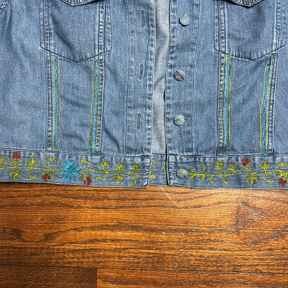 Vintage Country Wear Casuals Lorree G. Star Denim Jacket With Embroidery Size PL - Picture 6 of 15